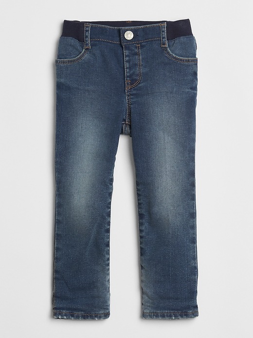 Image number 3 showing, Print-Lined Straight Jeans