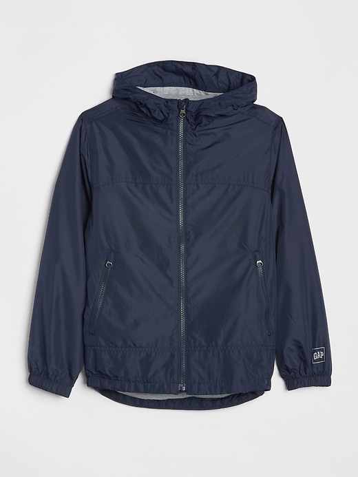 1 of 8 showing, with the color true indigo of product Kids Jersey-Lined Windbuster