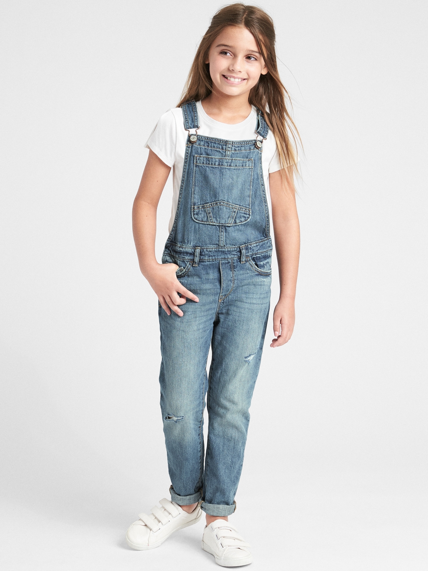 Kids Distressed Overalls | Gap