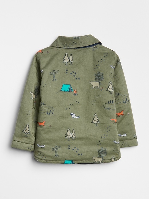 Image number 2 showing, Baby Camp Print Reversible Shirt Jacket
