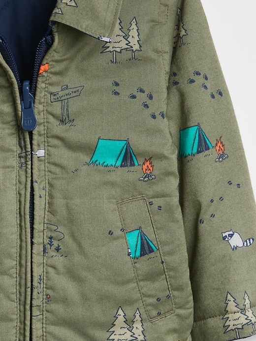 Image number 3 showing, Baby Camp Print Reversible Shirt Jacket