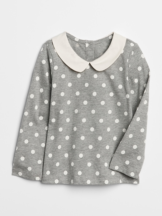 1 of 8 showing, with the color dot print of product Peter Pan Collar Shirt
