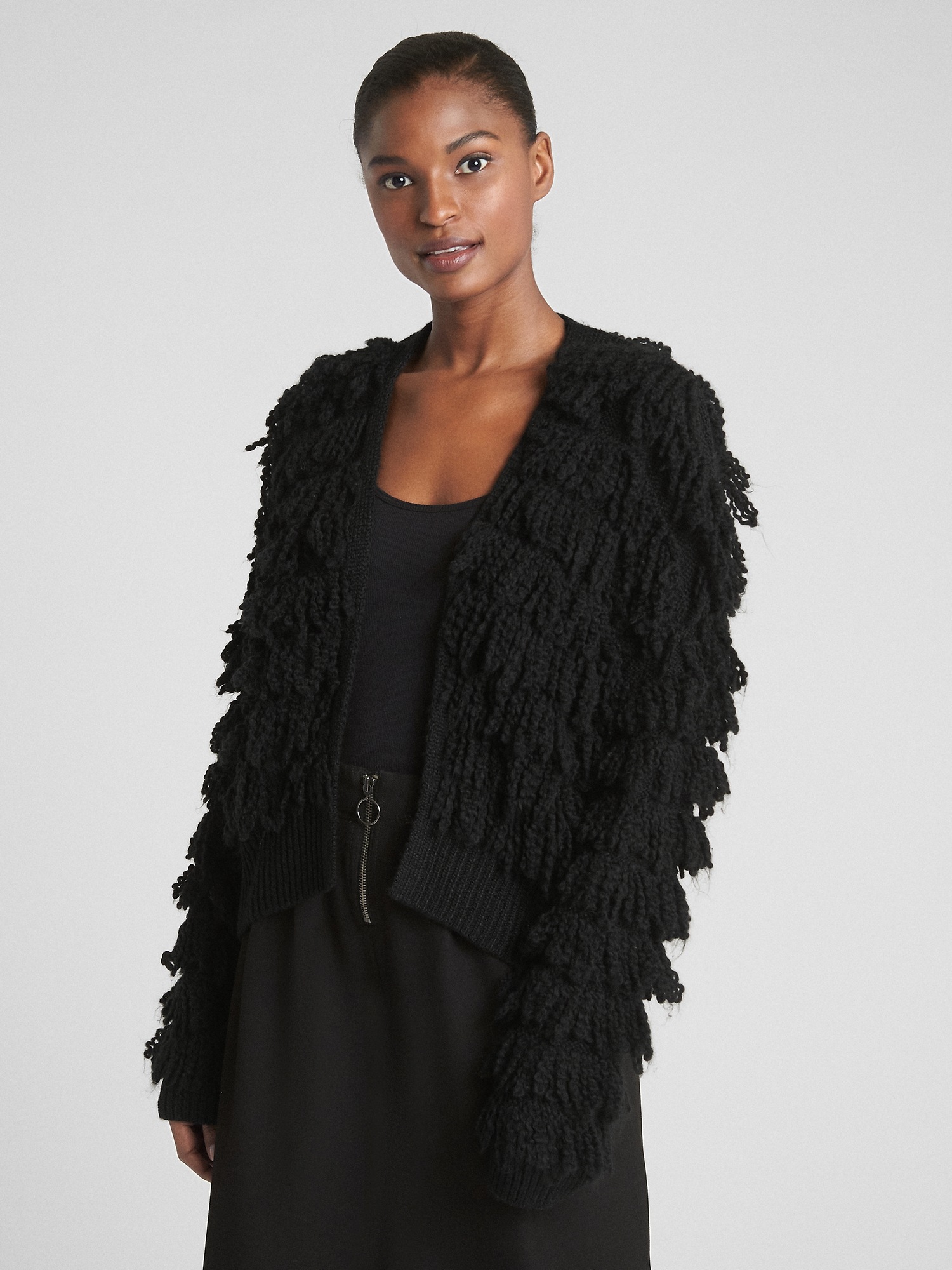 Gap fringe cardigan outlet