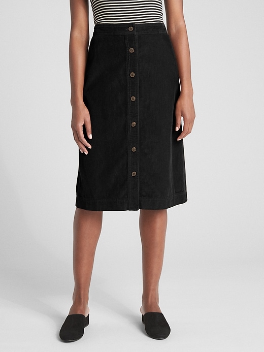 Image number 8 showing, Button-Front Cord Midi Skirt