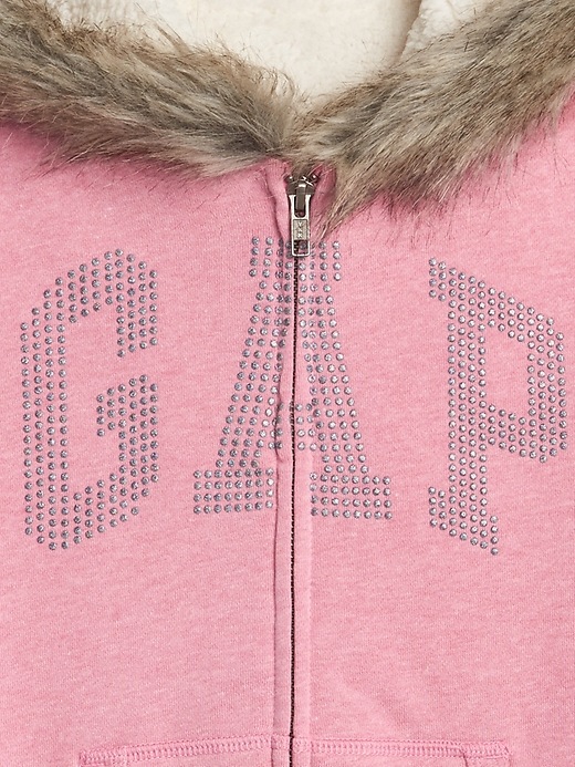 Image number 4 showing, Gap Logo Fur-Trim Hoodie Sweatshirt