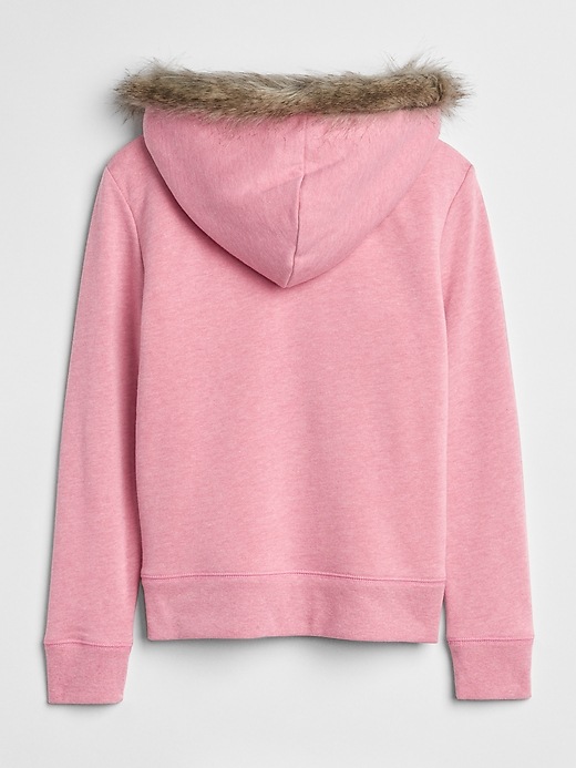 Image number 3 showing, Gap Logo Fur-Trim Hoodie Sweatshirt