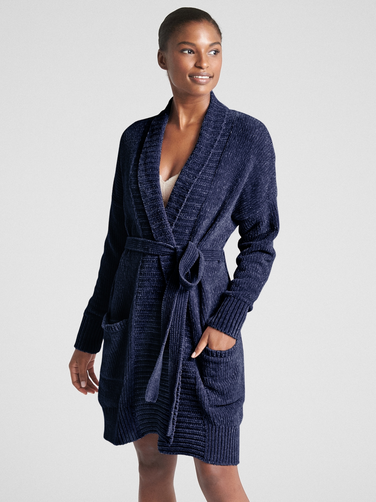 Cable Knit Chenille Robe