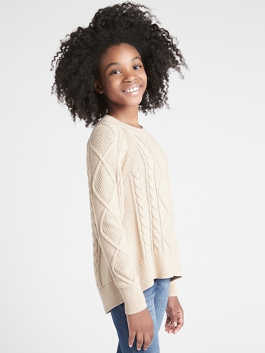 Hi Lo Cable Knit Sweater Gap