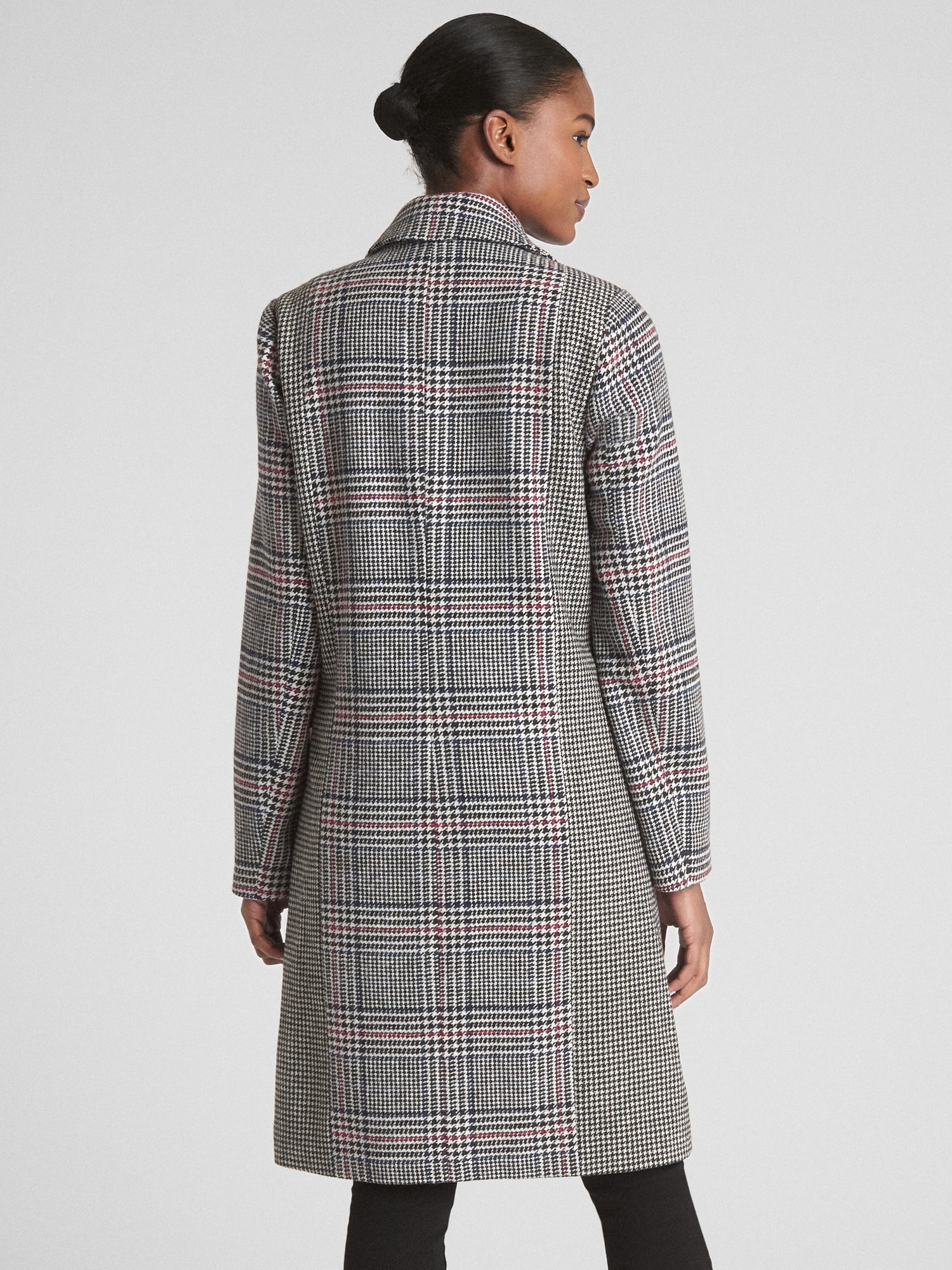 Mixed Plaid Coat Gap