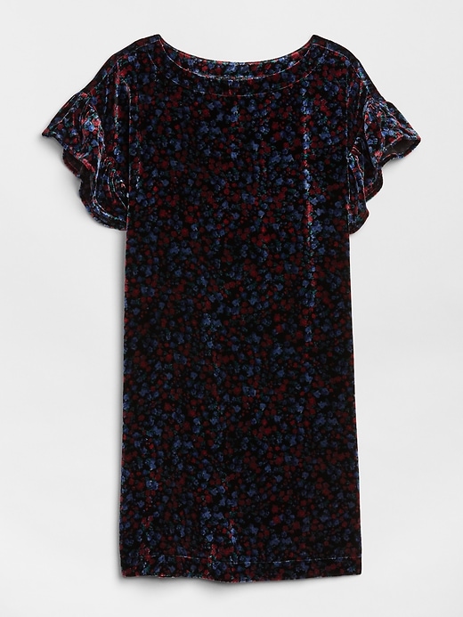 Image number 6 showing, Velvet Print Ruffle Sleeve Dress
