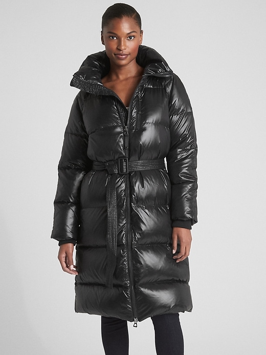 Image number 1 showing, Long High-Shine Down Puffer Coat