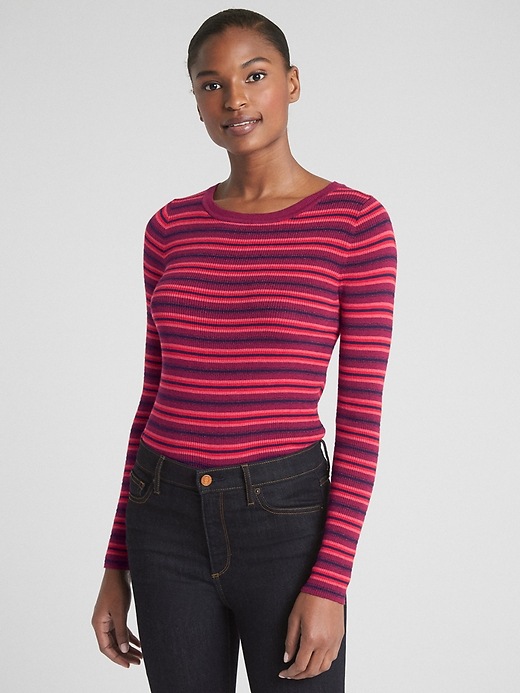 Image number 1 showing, Mix-Stripe Ribbed-Knit Pullover Sweater