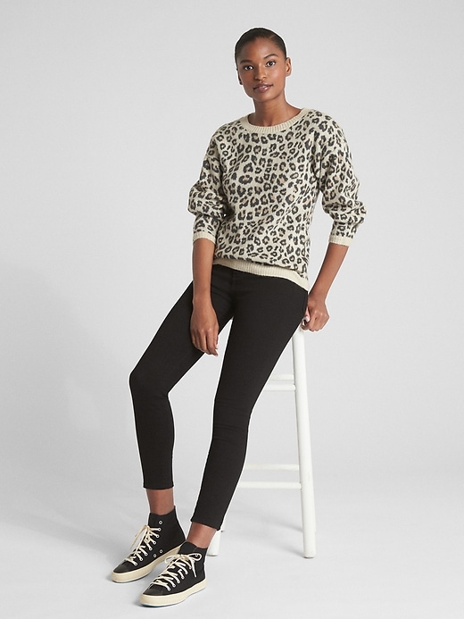 Image number 3 showing, Pattern Crop Pullover Sweater