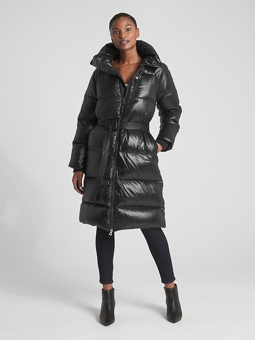 Image number 3 showing, Long High-Shine Down Puffer Coat