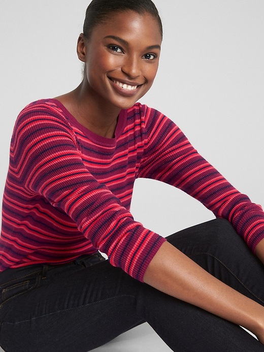 Image number 5 showing, Mix-Stripe Ribbed-Knit Pullover Sweater