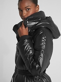 Long High Shine Down Puffer Coat Gap