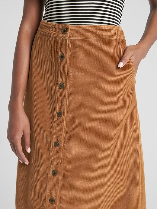 Image number 5 showing, Button-Front Cord Midi Skirt