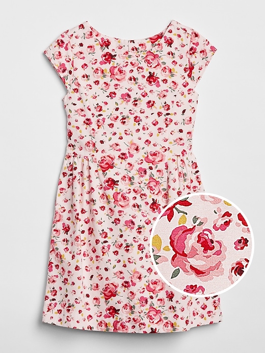 1 of 8 showing, with the color pink floral of product Floral Fit and Flare Dress