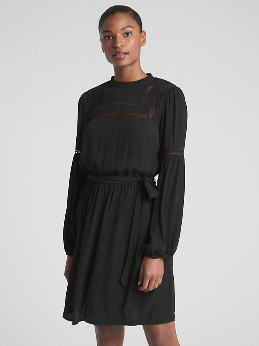 Image number 7 showing, Long Sleeve Lace-Trim Dress