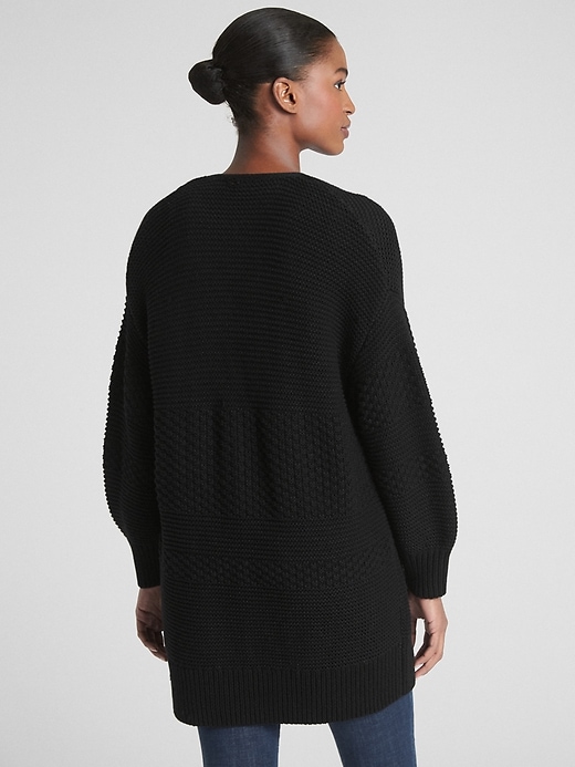 Image number 2 showing, Mix-Knit Cocoon Cardigan Sweater