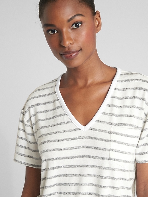 Image number 5 showing, Softspun Stripe V-Neck Pocket T-Shirt