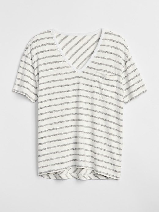 Image number 6 showing, Softspun Stripe V-Neck Pocket T-Shirt