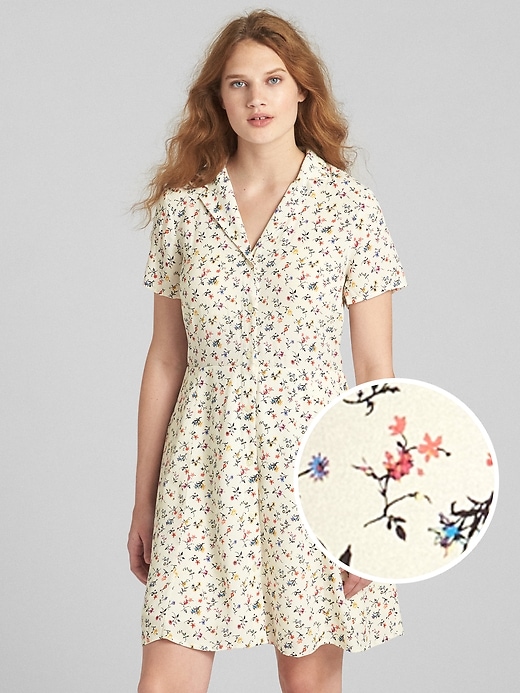 Image number 8 showing, Fit and Flare Button-Front Floral Print Dress