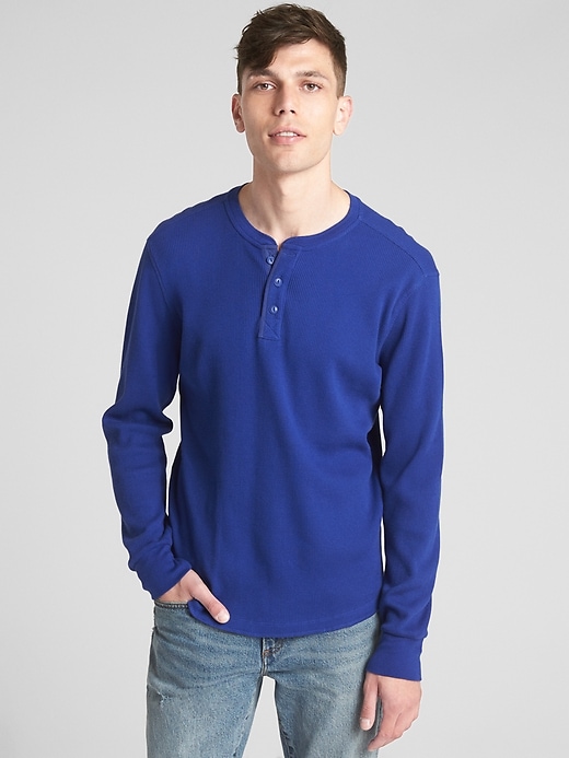 View large product image 1 of 1. Long Sleeve Thermal Henley