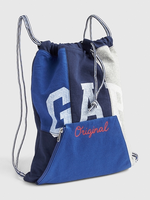 Image number 1 showing, Logo Spliced Fabric Drawstring Backpack