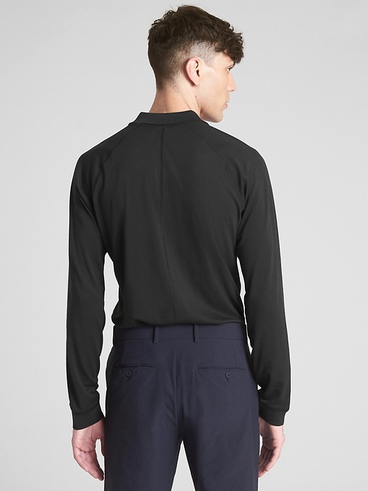 Image number 2 showing, GapFit Breathe Long Sleeve Pique Polo Shirt