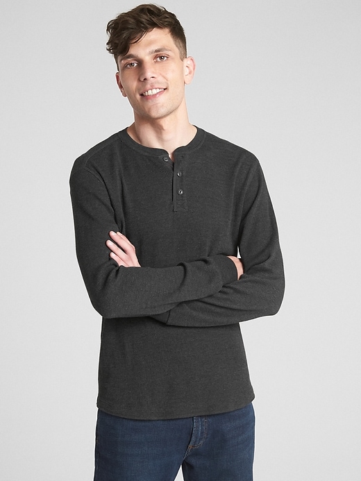 Image number 1 showing, Long Sleeve Thermal Henley