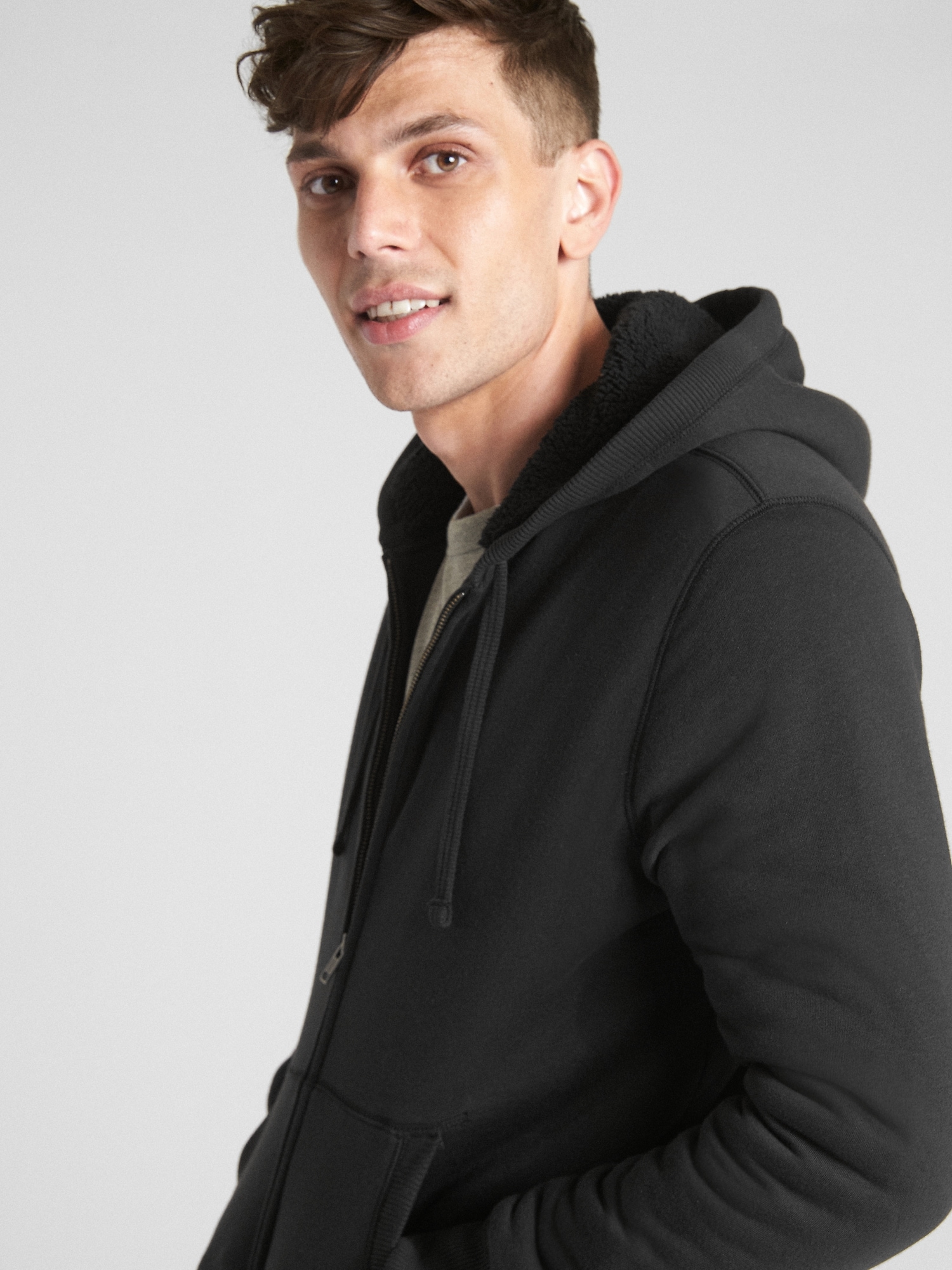 Herren Heavyweight Thermal Pullover Hoodie Sherpa gefüttert Winter Fleece Stoff