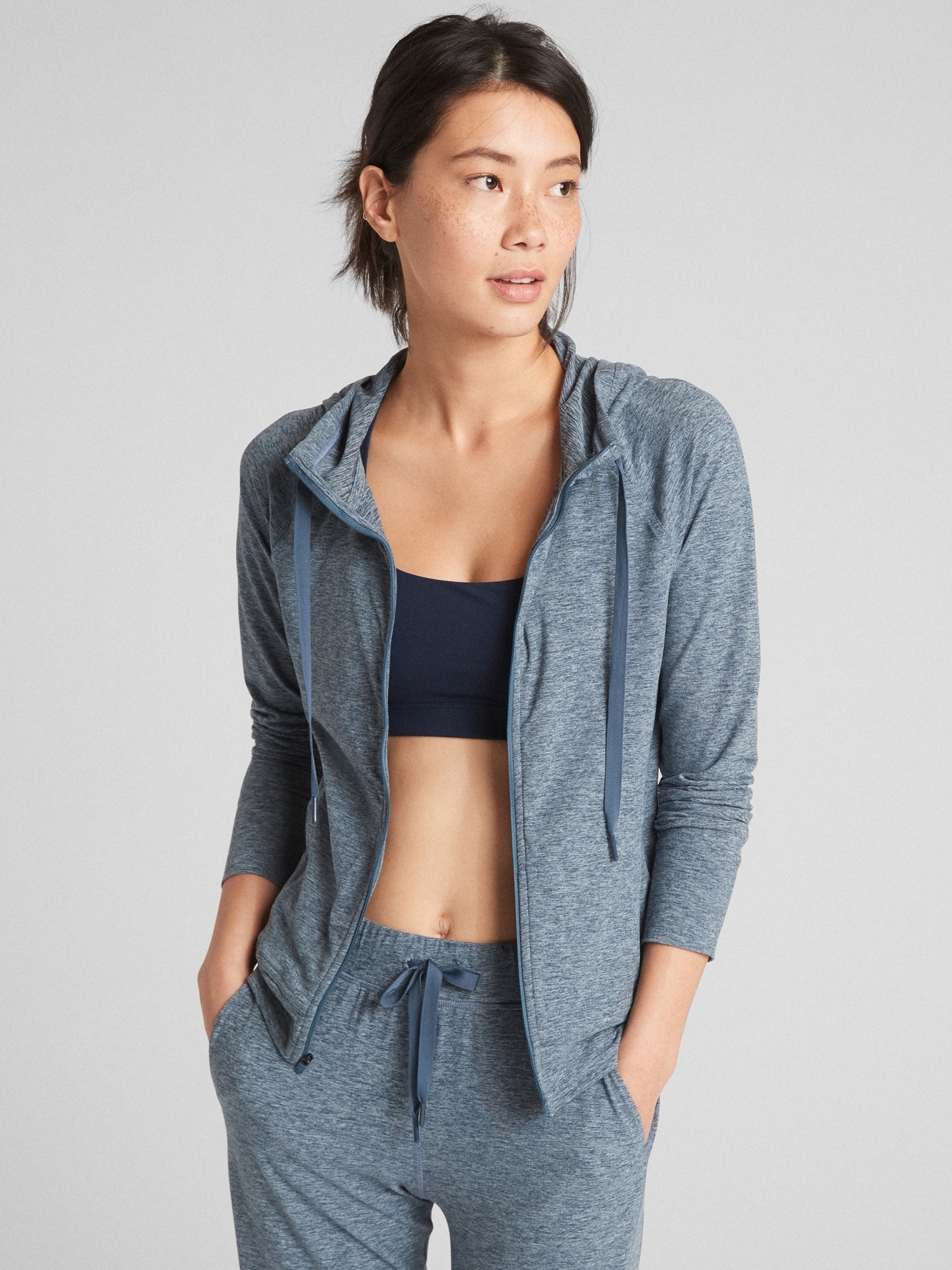 GapFit Full-Zip Hoodie in Brushed Tech 