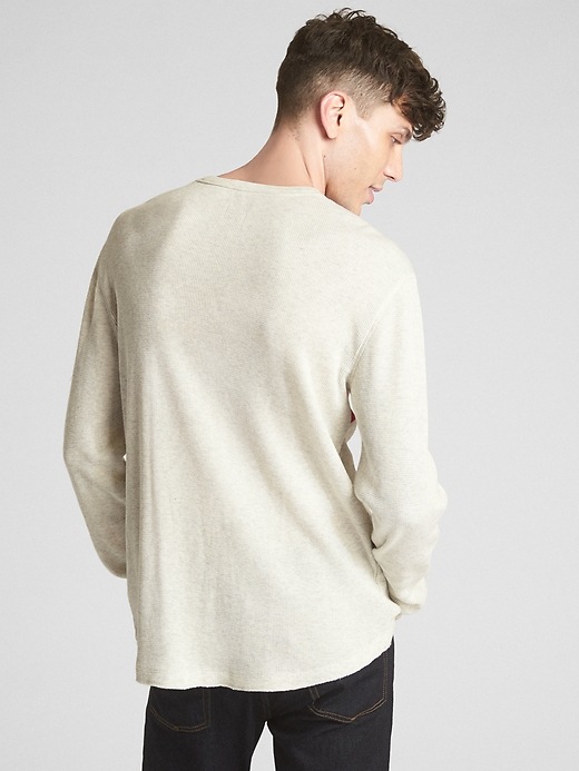 Image number 2 showing, Long Sleeve Stripe Classic T-Shirt in Waffle Knit