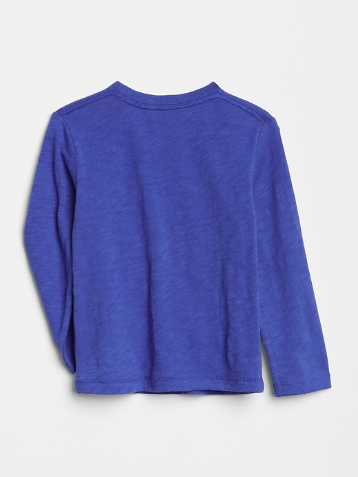 2 of 8 showing, with the color neptune of product Embroidered Graphic Long Sleeve T-Shirt