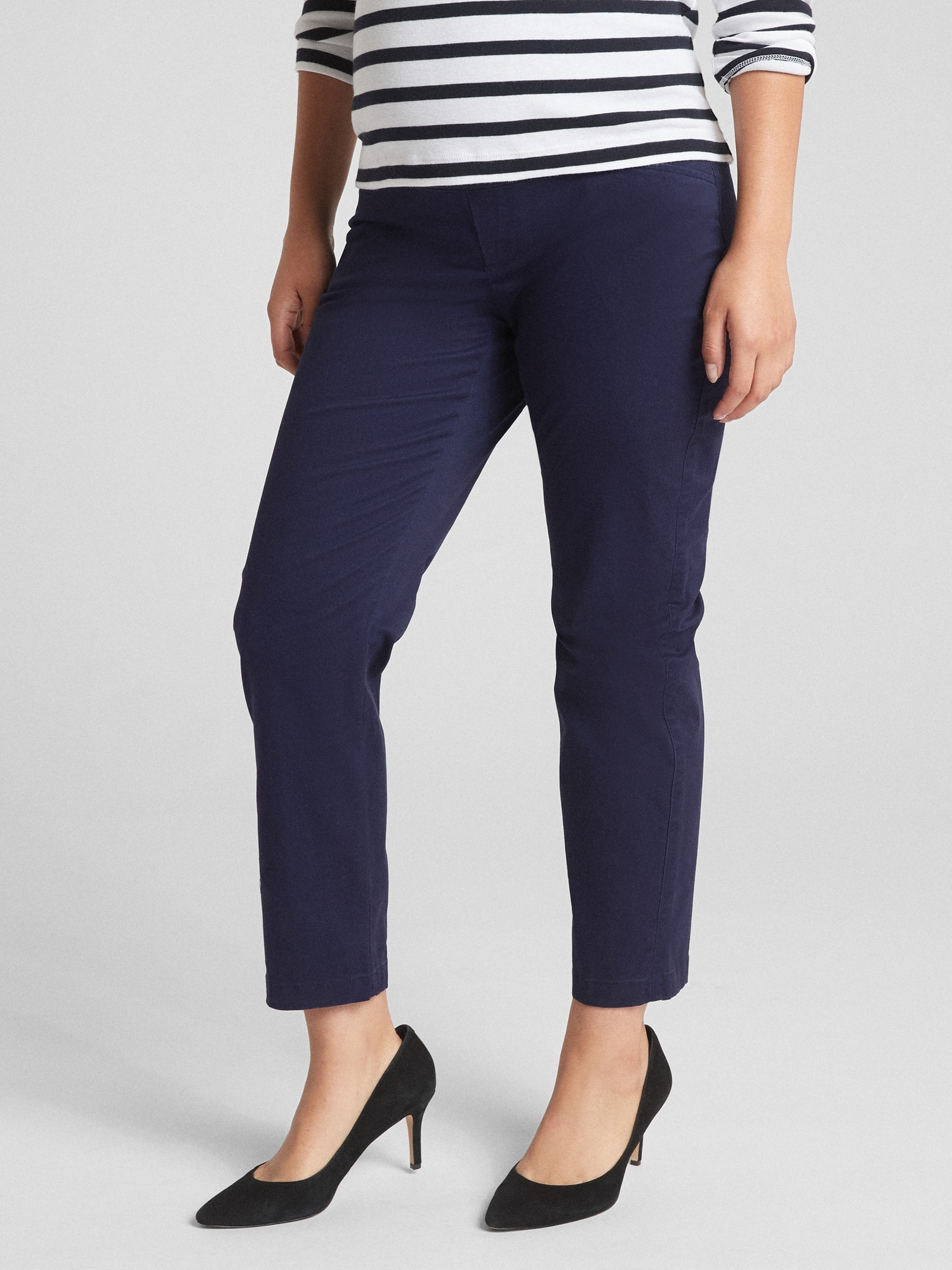 Maternity Full Panel Slim City Crop Chinos Gap