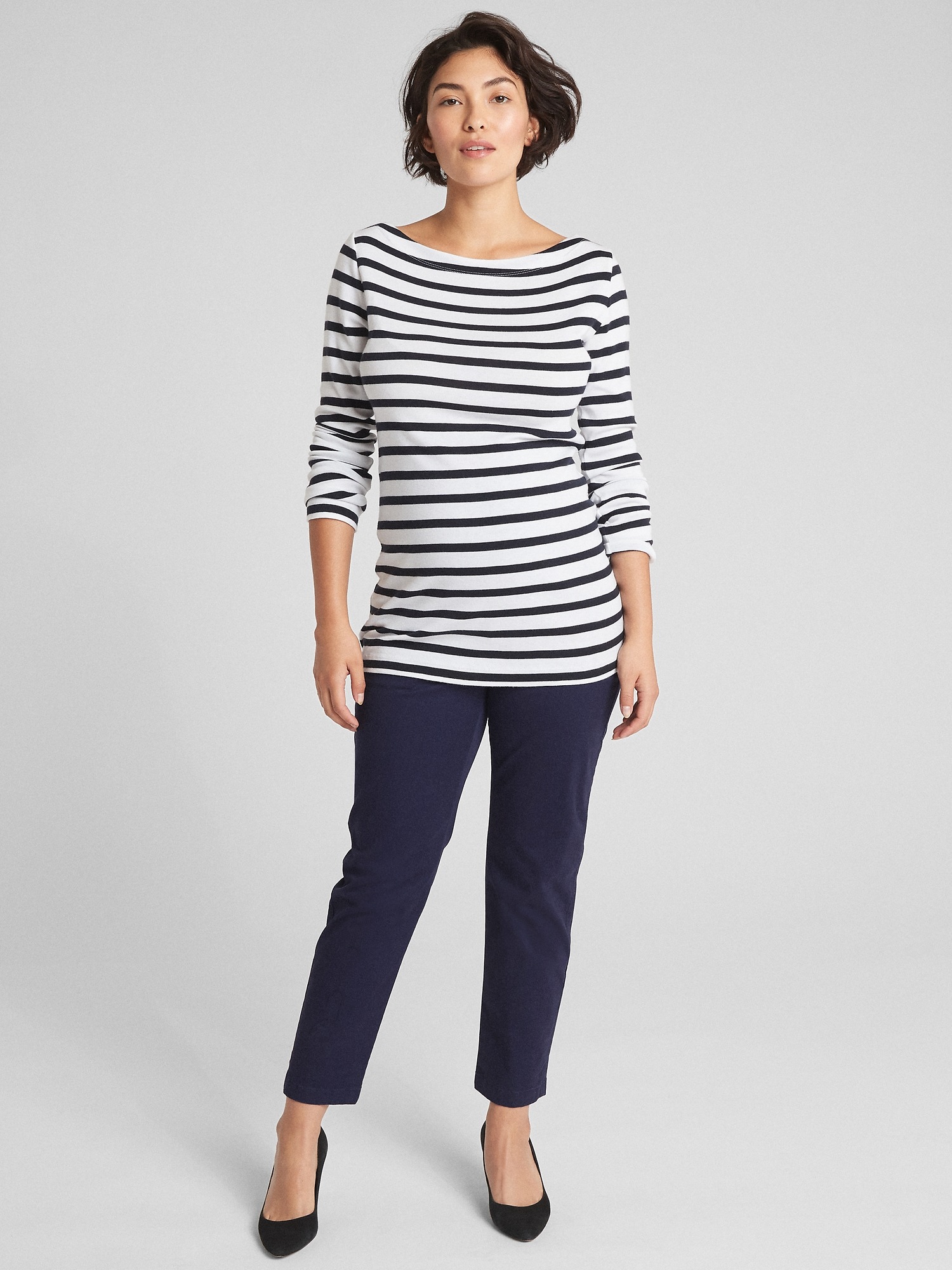 Maternity Full Panel Slim City Crop Chinos Gap