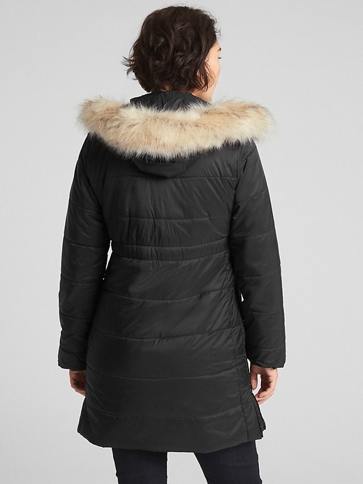 Image number 2 showing, Maternity Longline Hooded Puffer Jacket