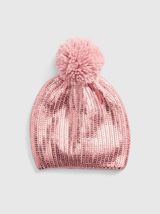 View large product image 1 of 1. Shine Pom Beanie