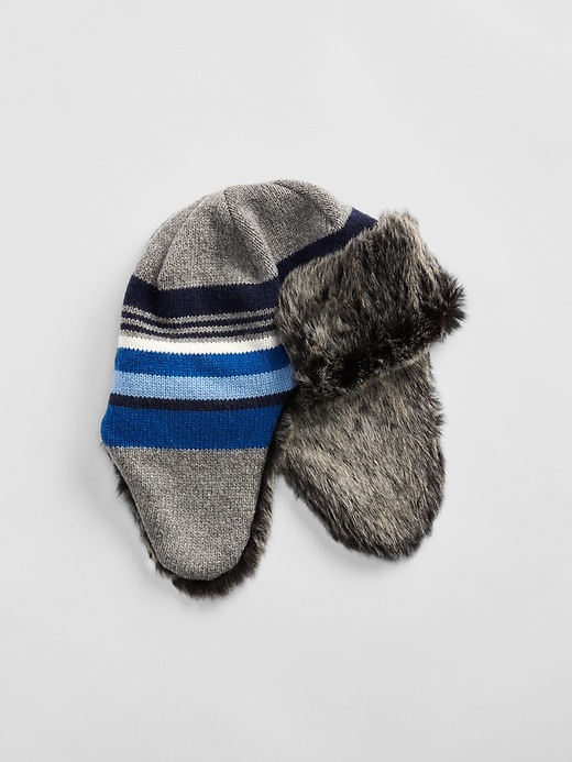 View large product image 1 of 1. Kids Crazy Stripe Trapper Hat