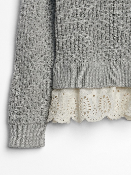 Image number 3 showing, Eyelet Peplum Sweater