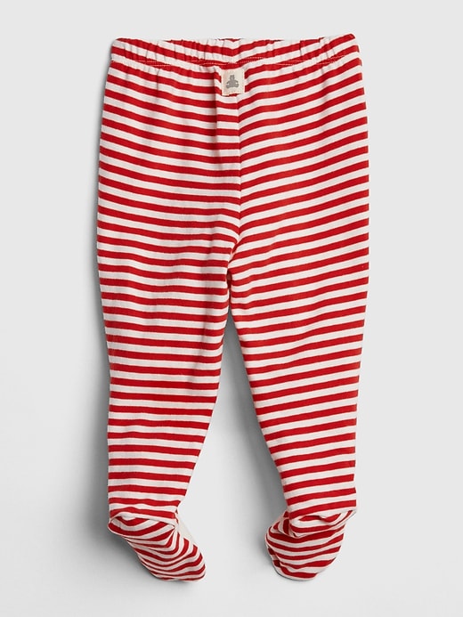 Image number 2 showing, Baby Organic Cotton Snowman Footed Pull-On Pants