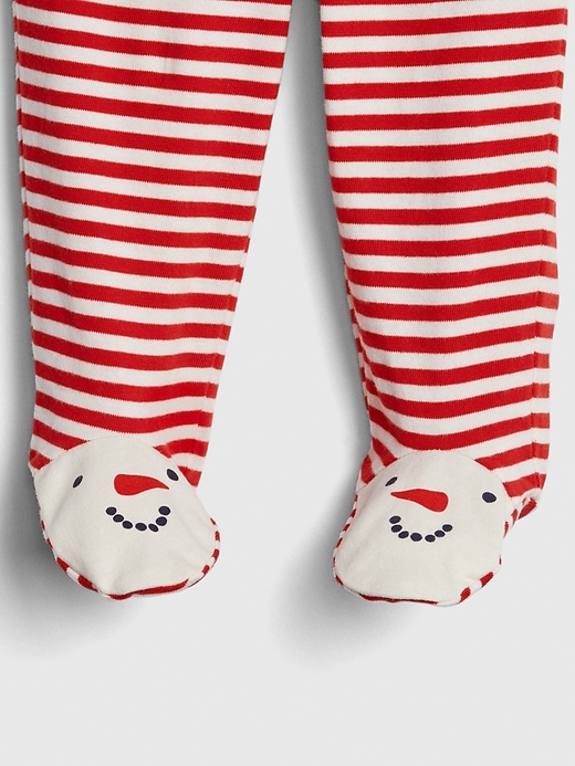 Image number 3 showing, Baby Organic Cotton Snowman Footed Pull-On Pants
