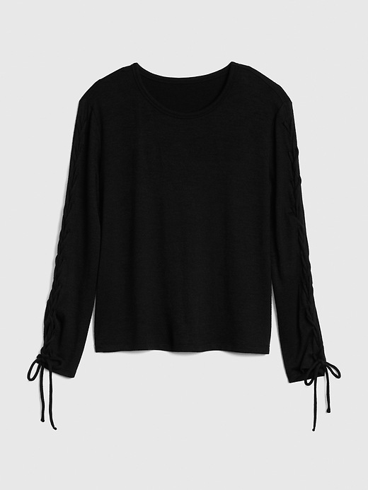 Image number 6 showing, Softspun Lace-Up Long Sleeve Top