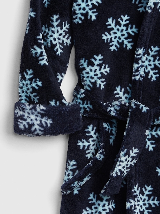 2 of 8 showing, with the color dark night of product babyGap Snowflake Hoodie Robe