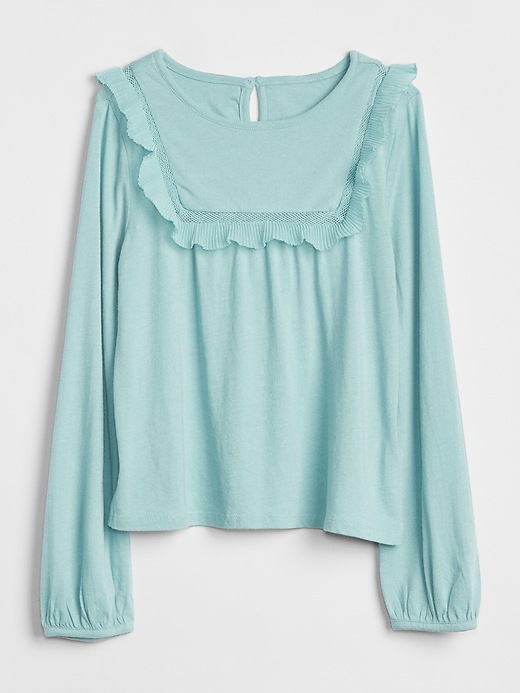 1 of 8 showing, with the color island blue of product Kids Long Sleeve T-Shirt