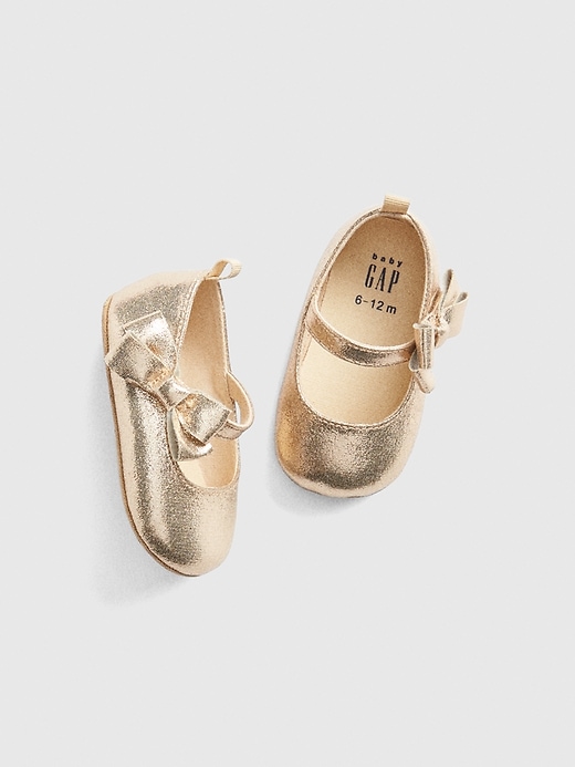 View large product image 1 of 1. Shiny Bow Ballet Flats