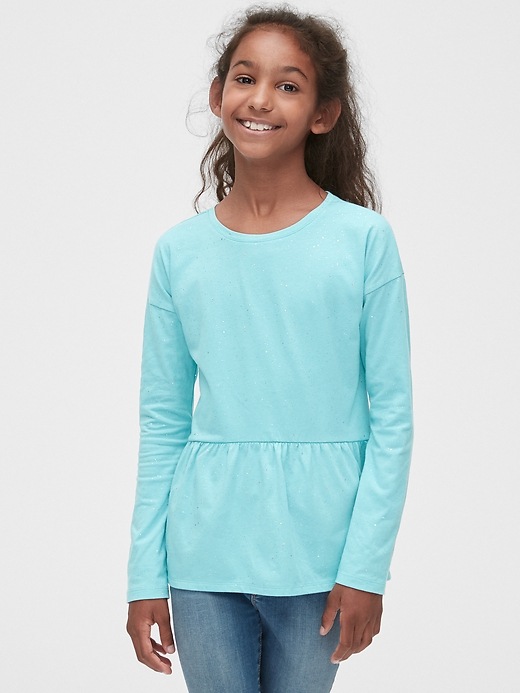 Image number 2 showing, Sparkle Peplum Long Sleeve T-Shirt