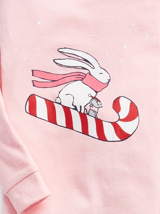 2 of 8 showing, with the color new powder of product Bunny Stripe PJ Set