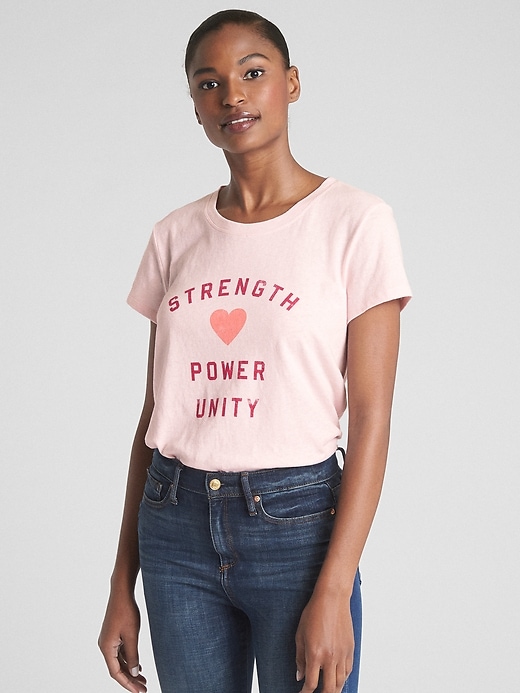 1 of 8 showing, with the color spring pink of product Short Sleeve Crewneck Graphic T-Shirt